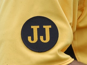 The Port Lambton Pirates baseball team will be wearing a patch on their uniforms to honour super-fan Jim Johnston, who died in December of 2014.