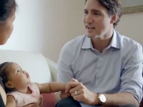 Screenshot of Justin Trudeau in Liberal ad.
(Screenshot from YouTube)