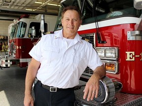 Platoon chief Brian Crowe spent his last day on the job with Sarnia Fire Rescue Services Tuesday. The Sarnia native retired after 36 years with the service. (Tyler Kula/Sarnia Observer/Postmedia Network)