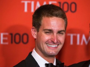 Snapchat CEO Evan Spiegel is seen at the Time 100 gala in New York in this April 29, 2014 file photo. REUTERS/Lucas Jackson/Files