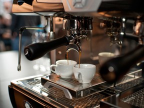 A test espresso runs during the finals of the German Barista Championships in Hamburg April 17, 2011. REUTERS/Morris Mac Matzen