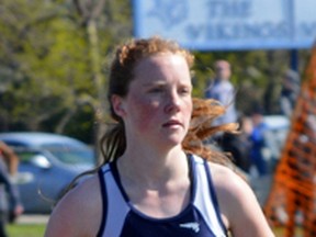 Martina Tait advances to OFSAA in both the junior girls 1500 and 3000 metre events.(Laura Broadley Clinton News Record)