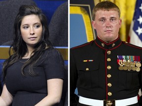 This combination of file photos shows Bristol Palin and Dakota Meyer. Palin, daughter of former Alaska governor and former GOP vice presidential candidate Sarah Palin was engaged to be married to Medal of Honor recipient Dakota Meyer, however it was called off earlier this month. AFP PHOTO / FILES