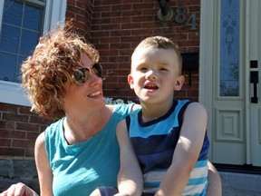 JASON MILLER/The Intelligencer
Amanda Sager and her son Carter, will be participating in a walk Sunday to raise awareness about cystic fibrosis, which Carter was diagnosed with at 10 weeks old.
