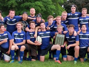 The Sarnia Collegiate Blue Bombers won the Lambton Kent senior boys high school rugby championship with a 19-5 victory over the St. Pat's Fighting Irish in the final Wednesday at Sarnia Collegiate. The Bombers advance to AA OFSAA next week in Barrie. (Terry Bridge/Sarnia Observer/Postmedia Network)