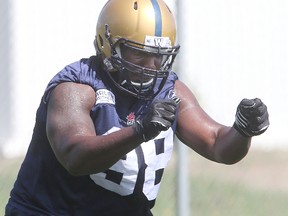 Blue Bomber hopeful Nate Collins played in the NFL for four years. (BRIAN DONOGH/Winnipeg Sun)