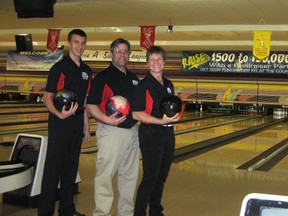 Bowling is a family affair for Austen and Mark Decman and Brenda Dottermann.
They are practicing for the Bowl With Force event, a June 6 fundraiser in support of programs for local military families. Older son, Pte Craig Dottermann, is a member of the Canadian Armed Forces.