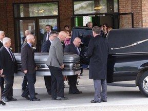Rich Griffin, the popular host of the morning show on KiSS 105.3 FM, was remembered fondly by friends, colleagues and loved ones during his funeral, which took place at the Glad Tidings Church on Thursday morning. (John Lappa/The Sudbury Star)