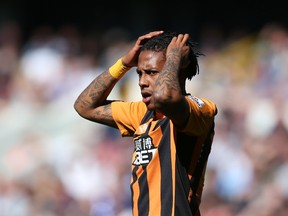 Hull's Abel Hernandez has been suspended for three matches for punching another player. (Reuters/Matthew Childs)