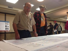 Residents study plans of Phase 2 Southwest rapid transitway on Thursday, May 28, 2015 at Canad Inns Fort Garry.