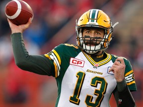 Mike Reilly says the true test of how much the Eskimos advance this season is how they perform against the Calgary Stampeders. (Al Charest, Edmonton Sun)