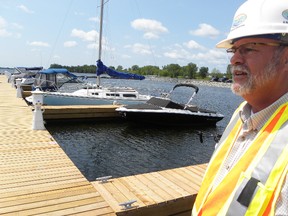 ERNST KUGLIN/The Intelligencer
Quinte West buildings and facilities manager Bob Forder says the Trent Port Marina is already a first-class facility. The final breakwalls and slips will be installed in the coming weeks, while the showpiece marina building should be completed by the end of June.