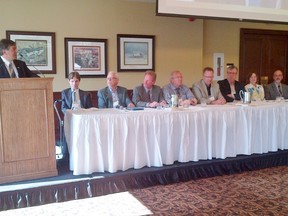 Planning officials from across Durham report growth in the Region. From left: moderator Victor Fiume, Paul Ralph, David Crome, Tom Gettinby, Robert Short, Gary Muller, Don Gordon, Catherine Rose, Roger Saunders and Brian Bridgeman.