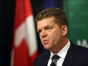 Wildrose Leader Brian Jean speak to the media on their plan to strengthen the Legislature Edmonton, Alta. on Friday May 29, 2015.  Perry Mah/Edmonton Sun