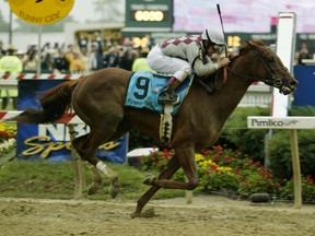 Funny Cide fell short at the Belmont Stakes in 2003. (Reuters)