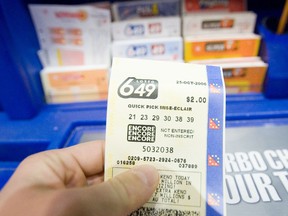 A Lotto 6/49 ticket is pictured in this file photo. (Postmedia Network)