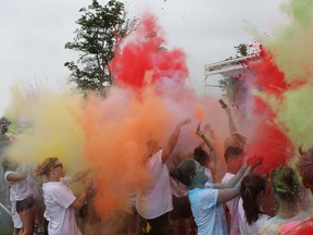 St. Anne's Me to We club organized a Run for Change to fundraise for clean water projects and healthcare clinics in Ghana and a Nepal initiative. (Laura Broadley Clinton News Record)