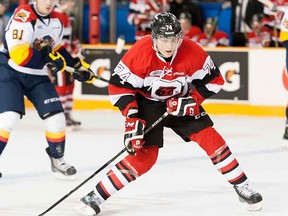 Sarnia's Adam Craievich has moved home after his second OHL season to train in anticipation of year three. The 18-year-old's sophomore season included a trade from the Guelph Storm, the club that drafted him in 2013, to the Ottawa 67's in January. (Handout/Sarnia Observer/Postmedia Network)