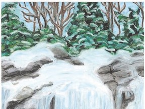 Works featured at the ARTS Project Visual Fringe exhibit include Muskoka Icefalls by Diane Tamblyn.