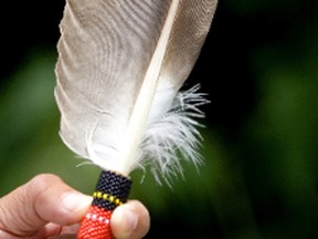 An eagle feather is pictured in this file photo. (Mike Hensen/Postmedia File Photos)