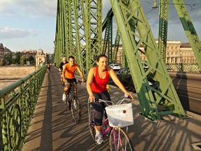 Biking is an energizing way to take in the sights of Budapest. (photo: Dominic Arizona Bonuccelli)