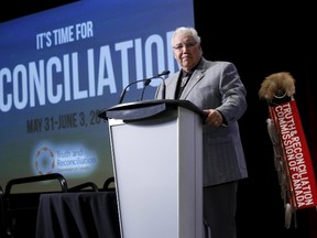 Justice Murray Sinclair speaks at a Truth and Reconciliation Commission of Canada event in Ottawa June 2, 2015. The Truth and Reconciliation Commission of Canada presented its final report on the Indian Residential Schools.  (REUTERS/Blair Gable)