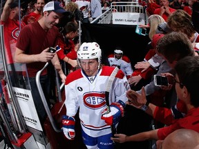 Jeff Petry of the Montreal Canadiens walks out onto the ice before the NHL game against the Arizona Coyotes at Gila River Arena on March 7, 2015. (Christian Petersen/Getty Images/AFP)