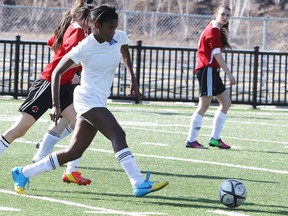 Greater Sudbury's Chantae Robinson, seen here during a recent high school game with her Marymount Regals on April 27, will play for the Laurentian Voyageurs beginning next season.