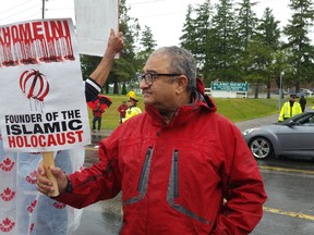 Tarek Fatah at the anti-Ayatollah Khomeini demonstration held Sunday, May 31, 2015. (Supplied)