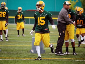 Deion Belue is one of the Edmonton Eskimos rookies who are adapting to playing football in a different country (Mitch Goldenberg, Postmedia Network).