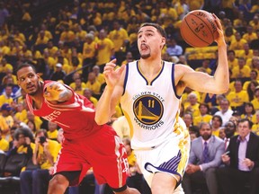 Golden State Warriors guard Klay Thompson is fit for Game 1 after suffering a concussion against the Houston Rockets. (USA TODAY SPORTS)