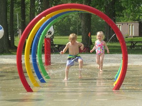 Children enjoy playing at the Splash Pad in Strathroy as a way to beat the heat, but St. John Ambulance cautions residents to be wise when it comes to exposure in the sun.