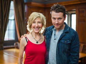 Insidious: Chapter 3 actress Lin Shaye and director Leigh Whannell pose for a photo at Hart House on the University of Toronto campus in Toronto on Thursday May 21, 2015. Ernest Doroszuk/Postmedia Network