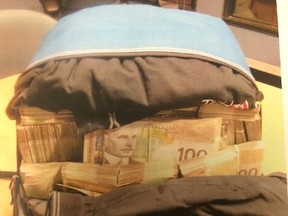 Erwin Thomas Speckert was charged with possession of proceeds of crime, trafficking of proceeds of crime and money laundering after he was stopped at the Winnipeg bus terminal with $1.3 million in cash in a backpack.