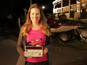 Ashley Rae on set filming a project with Discover Boating in the fall of 2014.
(Supplied photo)