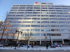 A city office tower, adjacent to the new police headquarters, is currently two-thirds empty. (FILE PHOTO)