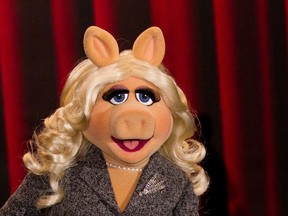 Muppet character Miss Piggy poses during a photocall promoting the movie 'The Muppets' in Berlin, in this file photo taken January 18, 2012. Screen and TV star, diva and beloved Muppet, Miss Piggy, is being recognized for her contributions to society with a feminist award at the Brooklyn Museum in New York on Thursday.    REUTERS/Thomas Peter/Files