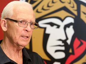 Ottawa Senators General Manager Bryan Murray talks to the media after a press conference at Canadian Tire Centre in Ottawa Ont. Thursday June 4, 2015. Goalie Matt O'Connor was introduced to the media for the first time in Ottawa Thursday.  Tony Caldwell/Ottawa Sun/Postmedia Network