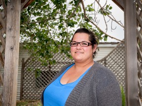 Erin Babcock stands in the park surrounding the Multicultural Heritage Centre after having lunch at the Homesteader’s Kitchen on Monday, June 29. - Yasmin Mayne, Reporter/Examiner