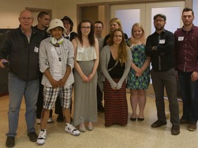 Jason Gondziola (second-from-right) and his crew members for the short film created to show the realities of drug abuse. Pictured with Gondziola are crew members, actors, writers, among other things, but they all share a commonality: the film wouldn’t have been possible without them. - Kyle Muzyka, Reporter/Examiner