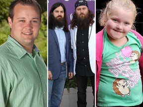 From left: Josh Duggar, Korie Robertson and Willie Robertson of Duck Dynasty and Alana Thompson of Here Comes Honey Boo Boo (Handout)