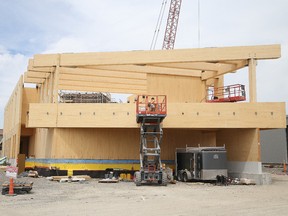 The Laurentian School of Architecture held a tour of its cross-laminated timber building in Sudbury. Gino Donato/Sudbury Star/Postmedia Network