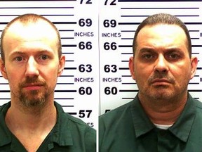 David Sweat (left) and Richard Matt escaped a maximum security prison in update New York and are the subject of a manhunt Saturday. (New York State Police/Handout via Reuters)