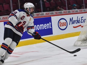 Zach Werenski playing for Team USA at the 2015 world junior. (QMI Agency)