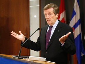 Mayor John Tory is pictured Sunday when he called for an end of carding. (MICHAEL PEAKE, Toronto Sun)
