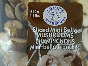 Champ's sliced mini mushrooms recalled due to Listeria risk