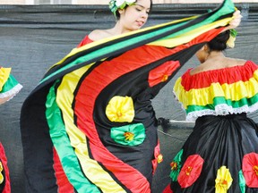 The Huron County Multicultural Festival will return to Goderich on Saturday, June 20. The festival takes place in Courthouse Square Park. Attendance is expected to rise from 2,000 in 2014 to 2,500 this year. Pictured is a member of the Columbian dance group Ritmo y Café. (Contributed photo)