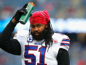 Brandon Spikes signed with the Buffalo Bills as an unrestricted free agent on March 15, 2014 and re-signed with the Patriots on May 18. (Jared Wickerham/AFP)