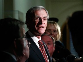 The day before a report on senators' expenses is set to be publicly released, Liberal Opposition leader Sen. James Cowan says he has paid back the amount in dispute though he's not in agreement with the findings. REUTERS/Blair Gable