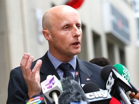 TTC CEO Andy Byford holds a media availability to explain the complete shutdown of the Toronto subway system on Monday June 8, 2015. (Michael Peake/Toronto Sun)